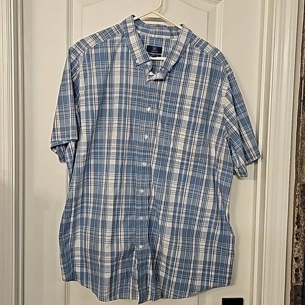 Men's Blue and light peach dress shirt